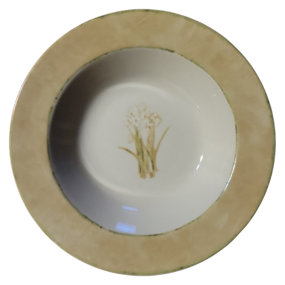 1 Vtg Coupe Soup Bowl 222 Fifth Cheri Blum Narcissus PTS Intnl